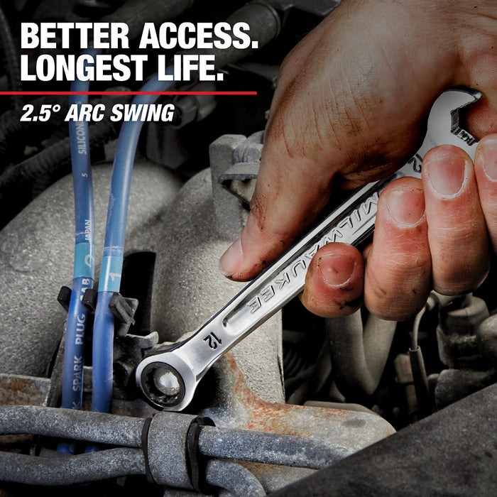 MILWAUKEE Ratcheting Combination Wrench - Metric