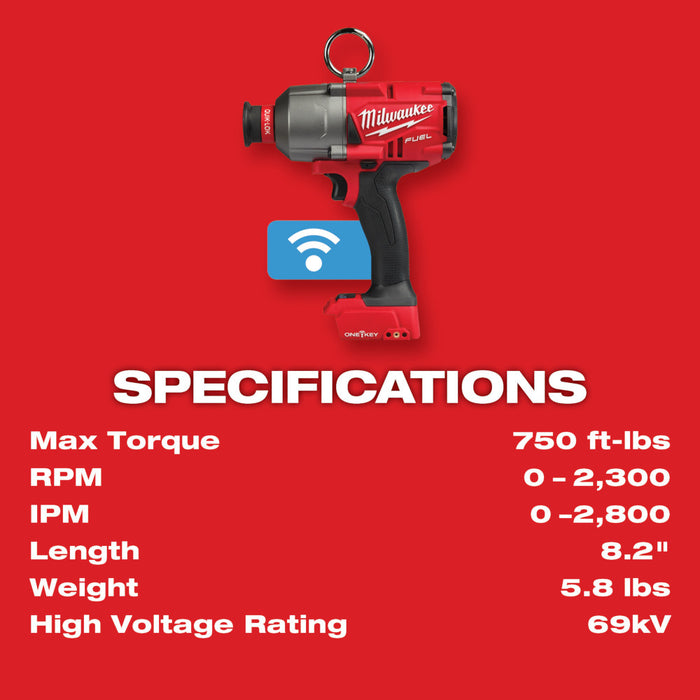 MILWAUKEE M18 FUEL™ 7/16" Hex Utility HTIW w/ ONE-KEY™ (Tool Only)+ FREE 5.0 Battery