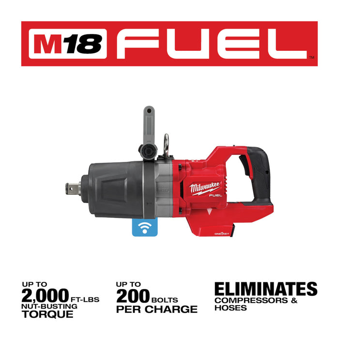 MILWAUKEE M18 FUEL™ 1" D-Handle High Torque Impact Wrench w/ ONE-KEY™ (Tool Only)