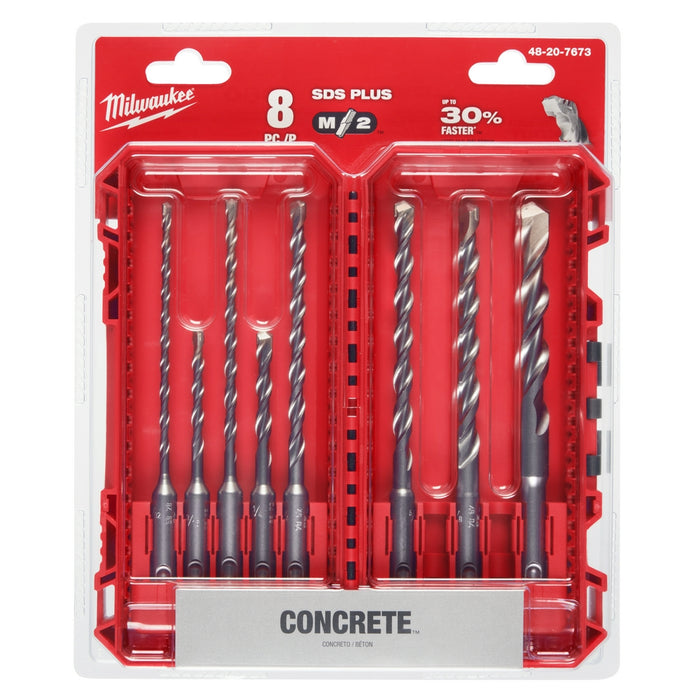 MILWAUKEE 8 PIEZAS. Kit de brocas de 2 cortadores SDS PLUS M/2™