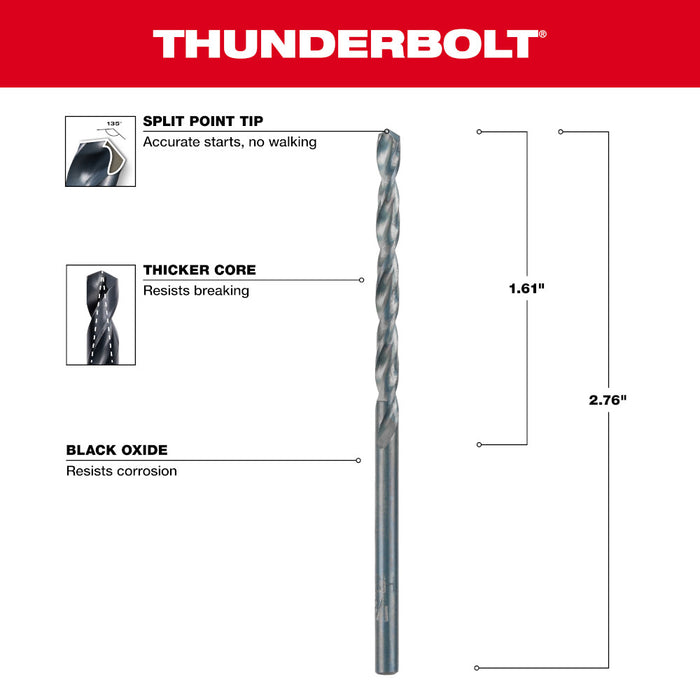 Milwaukee Tools 1/8" Thunderbolt Black Oxide 48-89-2714