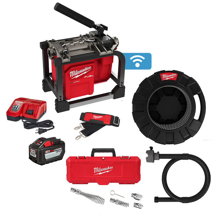 Máquina seccional MILWAUKEE M18 FUEL™ con kit de cable de 5/8"