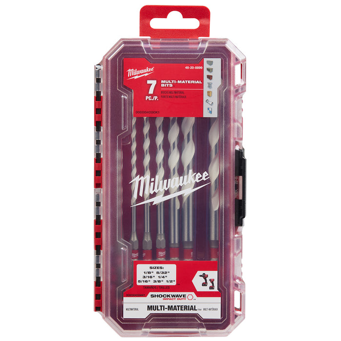 MILWAUKEE 7 PC. SHOCKWAVE IMPACT DUTY Carbide Multi-Material Drill Bit Set