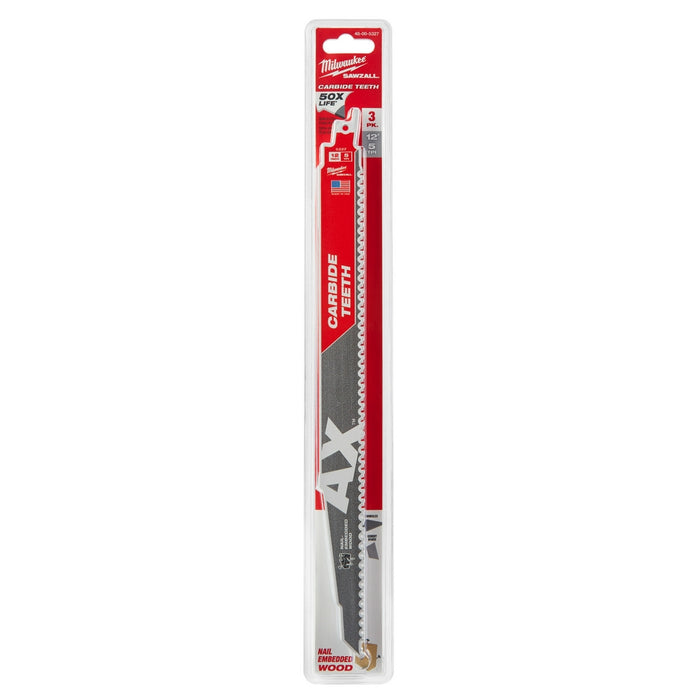 MILWAUKEE 5 TPI AX™ Nail Embedded Wood SAWZALL® Blade w/ Carbide Teeth