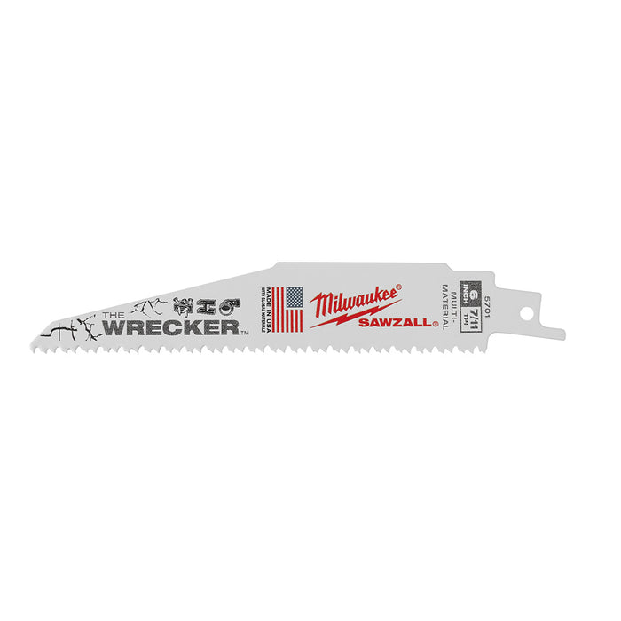 MILWAUKEE 6" 7/11 TPI THE WRECKER™ Multi-Material Blade (5 PACK)