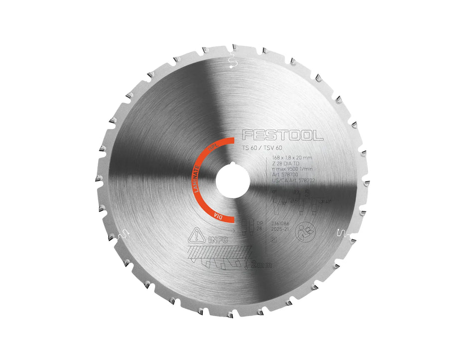 FESTOOL Diamond Saw Blade LAMINATE/HPL DIA 168x1,8x20 F/FA28