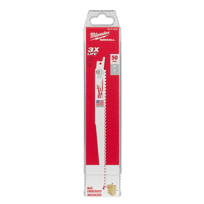 Milwaukee Tools 9" 6TPIRecpBlade50Ct 48-01-6036