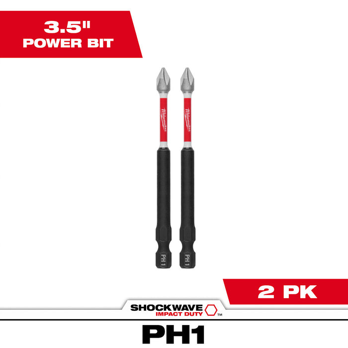 Milwaukee Tools 3-1/2in PH1 Impact Bit 2PK 48-32-4660