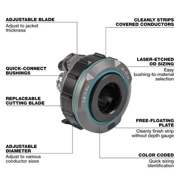 Milwaukee Tools 1.6" - 1.8" Adjustable Bushing for M18 FUEL™ Covered Conductor Cable Stripper 49-16-B187