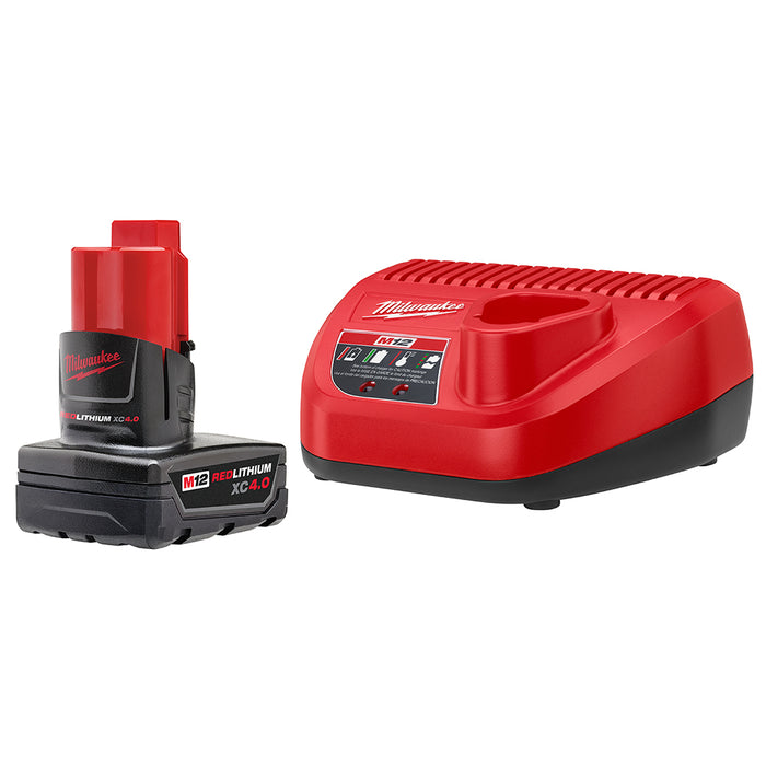 Milwaukee M12 REDLITHIUM XC4.0 Battery Starter Kit M12 48-59-2440