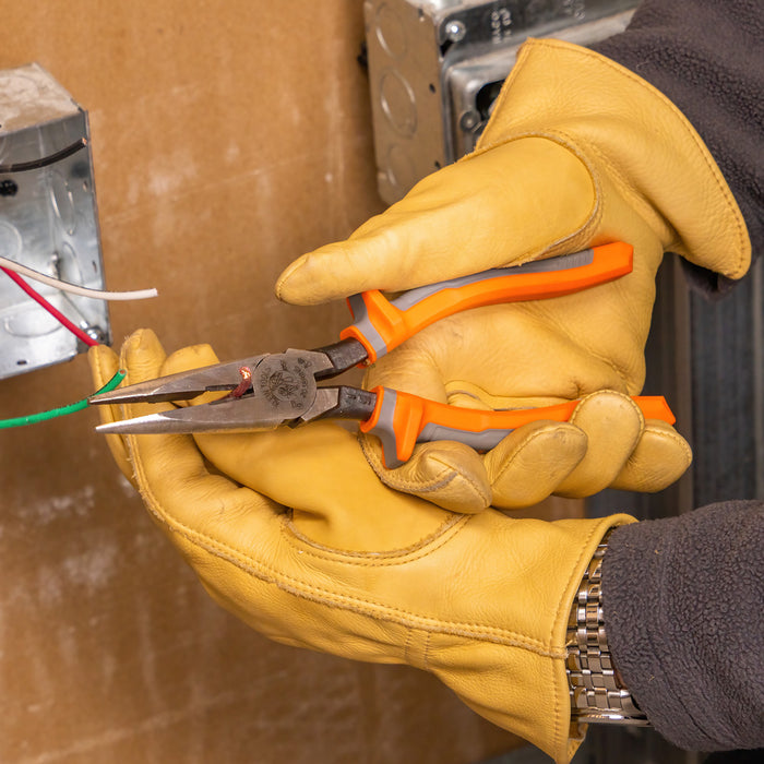 KLEIN TOOLS 8" Insulated Long Nose Side Cutting Pliers