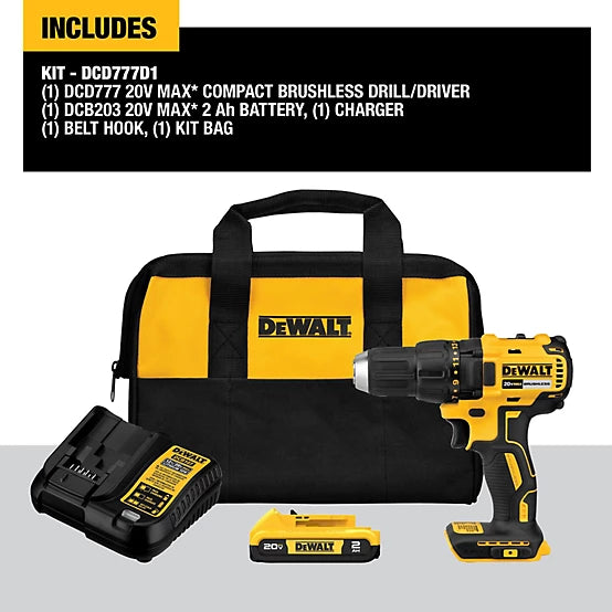 DEWALT DEWALT 20V MAX* Compact Brushless Drill/Driver Kit