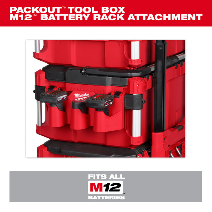 MILWAUKEE PACKOUT™ Tool Box M12™ Battery Rack Attachment