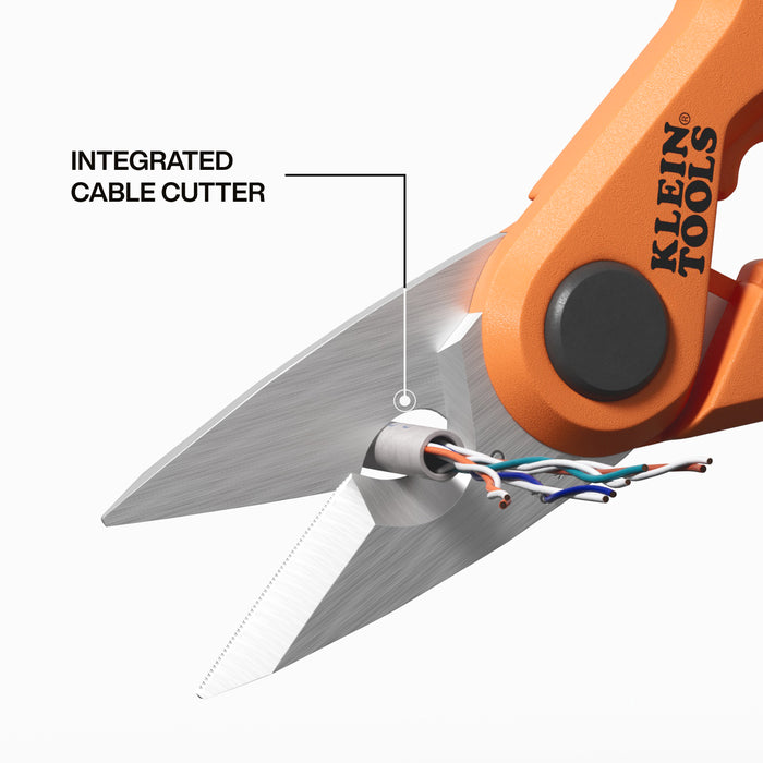 KLEIN TOOLS Tijeras de electricista dentadas con pelador