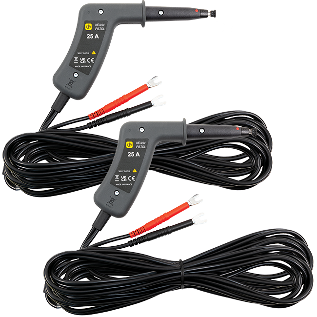 AEMC 2118.85 Kelvin Probes Pistol Grip 20 ft 25A, Spring Loaded