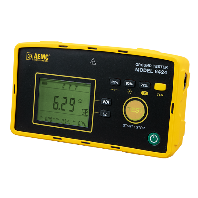 AEMC 2135.59 Ground Resistance Tester Model 6424 Kit-300ft (Digital, 3-Point) (Cat #2135.57 & 2135.36)