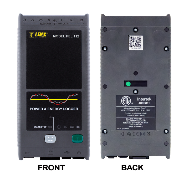 AEMC 2137.53 Power & Energy Logger Model PEL 112 (No LCD, w/3 MA193-10-BK Sensors) {ETL}
