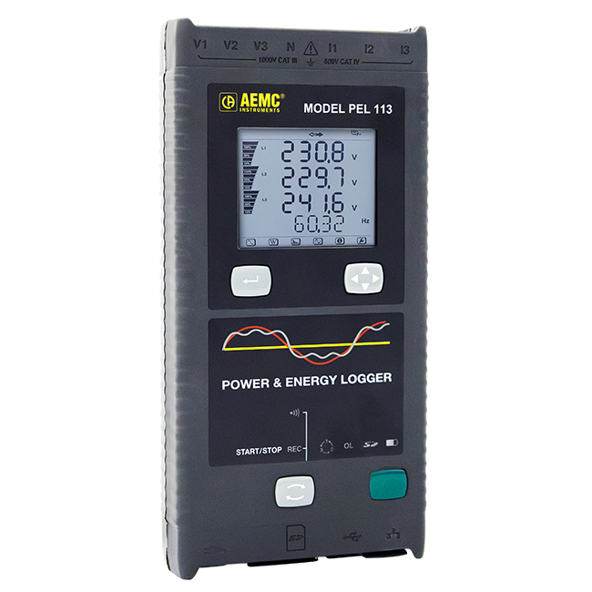AEMC 2137.64 Power & Energy Logger Model PEL 113 (w/LCD, No Sensors) {ETL}