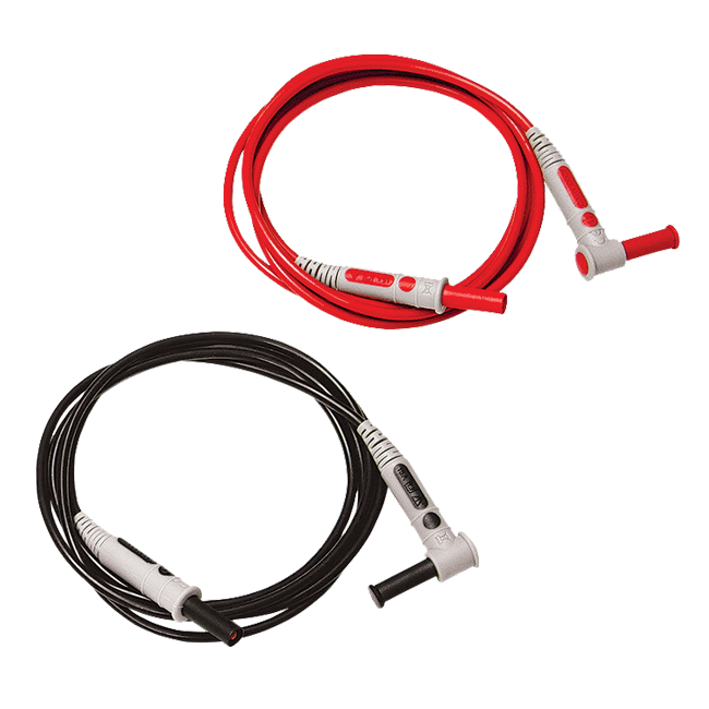 AEMC 2152.15 Lead – Set of 2, 5 ft Screw-on color-coded(Rd/Bk) Silicone Insulated Safety Leads ST/RA banana plug {Rated 1000V CAT IV}