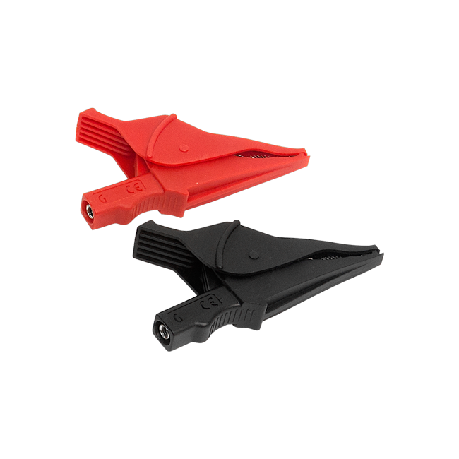AEMC 2152.16 Clip – Set of 2, Color-coded (Red/Black) screw-on Alligator Clips {Rated 1000V CAT IV}