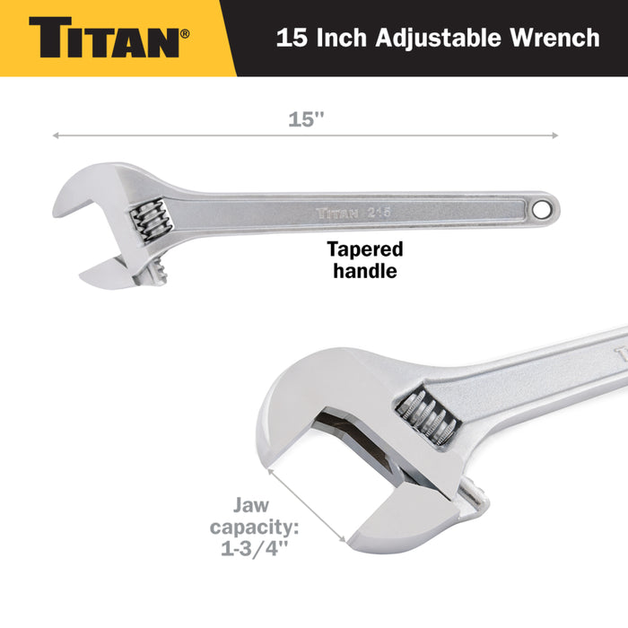 Titan 15" Adjustable Wrench