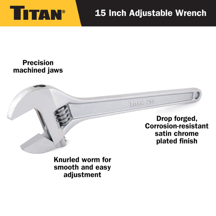 Titan 15" Adjustable Wrench
