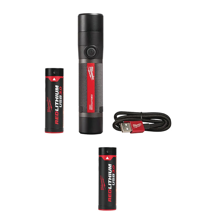 MILWAUKEE USB Rechargeable 800L Compact Flashlight & FREE REDLITHIUM™ USB 3.0 Battery