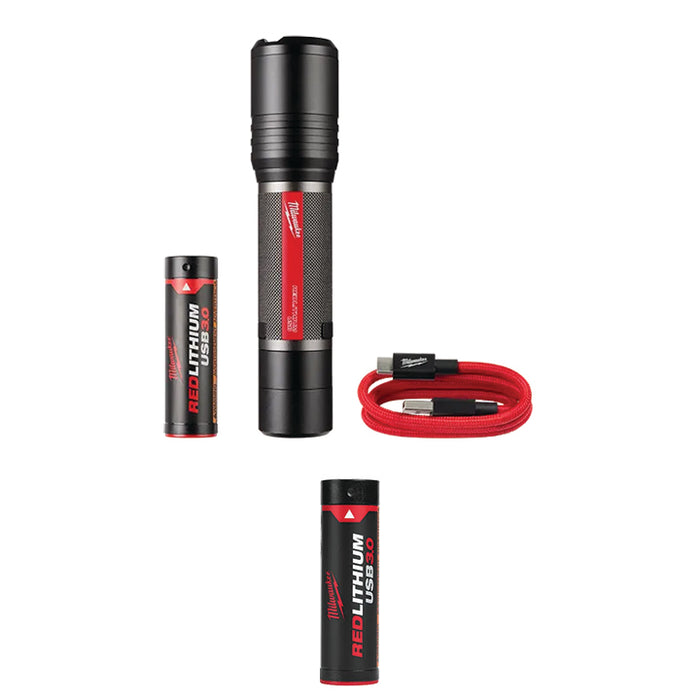 MILWAUKEE REDLITHIUM™ USB 2,000L Slide Focus Flashlight & FREE REDLITHIUM™ USB 3.0 Battery