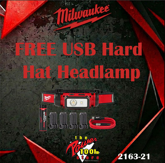 Milwaukee USB Rechargeable Green Cross Line Laser REDLITHIUM USB 3521-21 + FREE USB Hard Hat Headlamp 2163-21