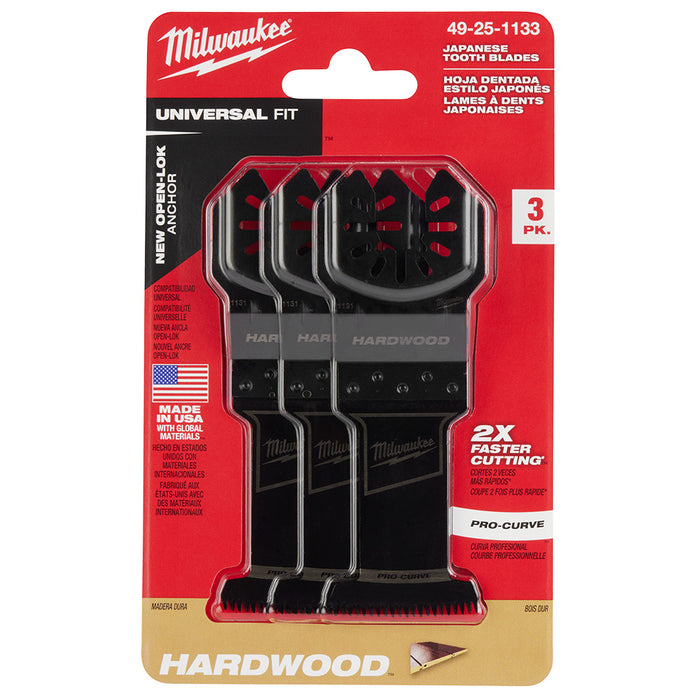 MILWAUKEE 1-3/8" Universal Fit OPEN-LOK™ Japanese Tooth PRO-CURVE™ Hardwood Blades