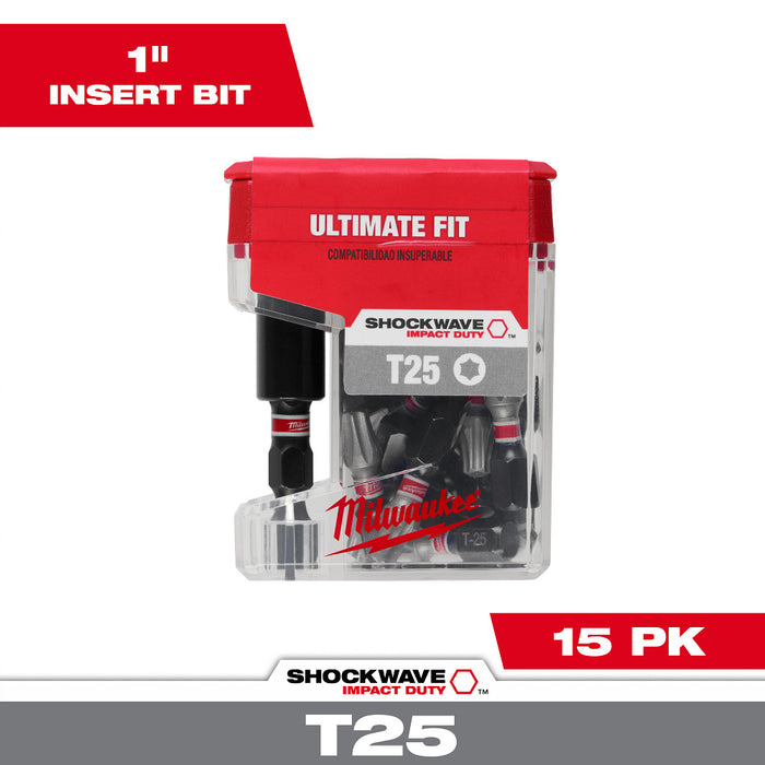 Milwaukee Tools 1" T25 IMP 25PK TICTAC BIT HLDR 48-32-5016