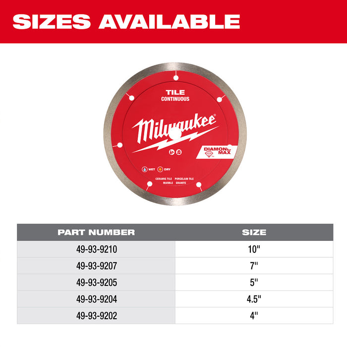 MILWAUKEE DIAMOND MAX™ Continuous Tile Blades