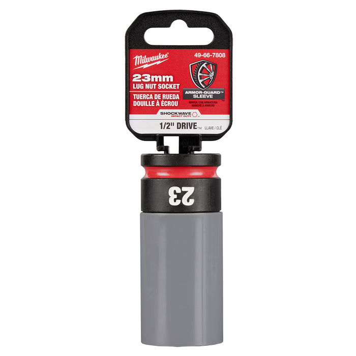 MILWAUKEE SHOCKWAVE IMPACT DUTY™ Dado para rueda con tuerca de seguridad métrica de 23 mm con accionamiento de 1/2 mm