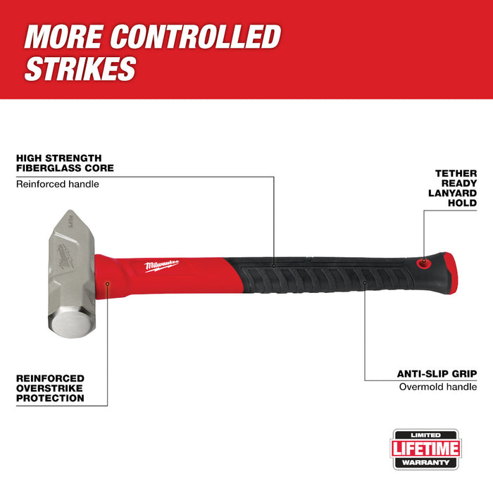 MILWAUKEE 2.5 lb Fiberglass Cross Peen Hammer