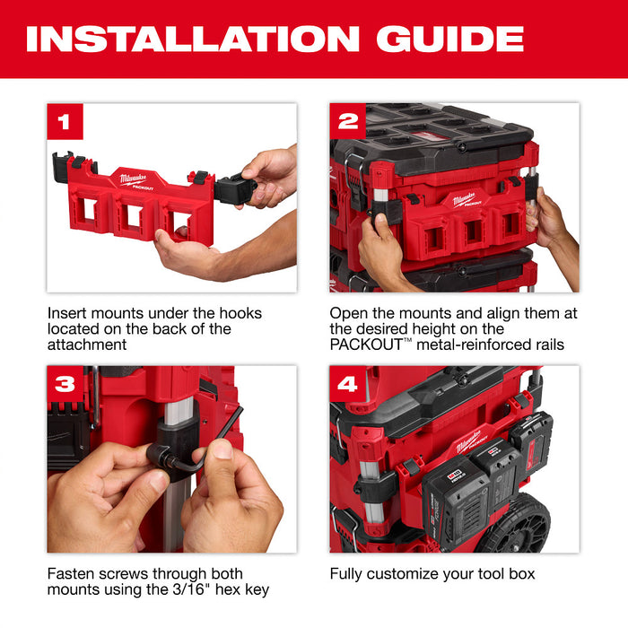 MILWAUKEE PACKOUT™ Tool Box Attachment Mount