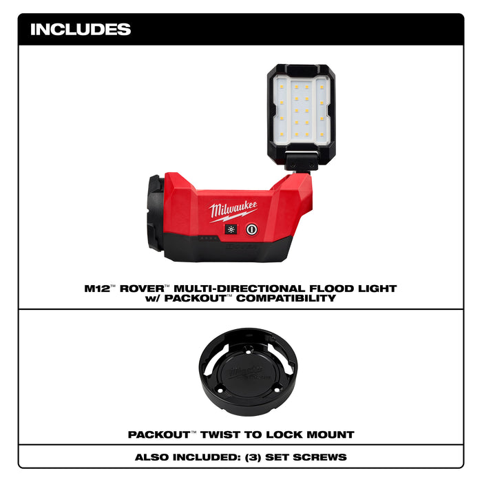 Milwaukee M12™ ROVER Flood Light w PACKOUT 2350-20