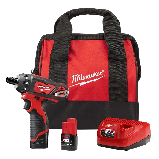 MILWAUKEE M12™ 1/4” Hex 2-Speed Screwdriver Kit