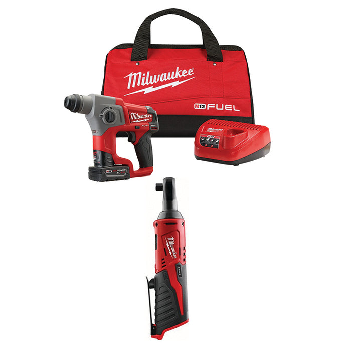 MILWAUKEE M12 FUEL™ 5/8” SDS PLUS Rotary Hammer Kit & FREE M12™ 3/8" Ratchet