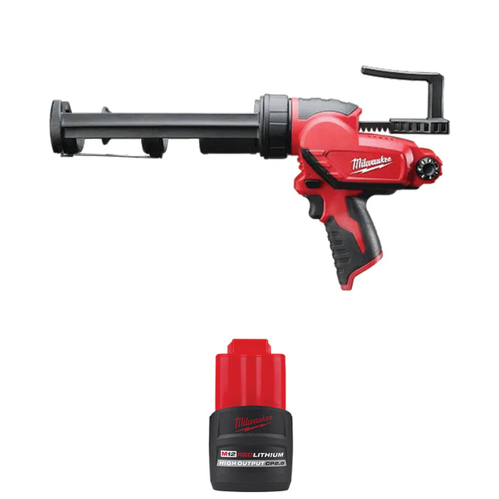 MILWAUKEE M12™ 10 oz Caulk & Adhesive Gun & FREE M12™ REDLITHIUM™ HIGH OUTPUT™ CP2.5 Battery