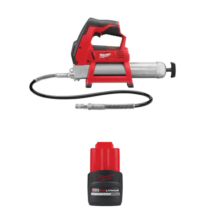 MILWAUKEE M12™ Grease Gun & FREE M12™ REDLITHIUM™ HIGH OUTPUT™ CP2.5 Battery