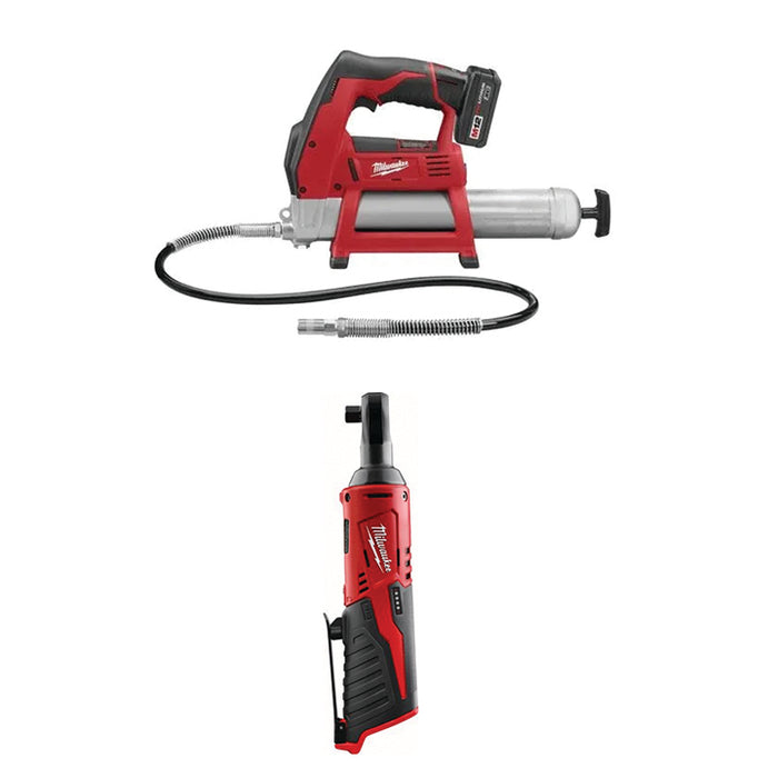 MILWAUKEE M12™ Grease Gun Kit & FREE M12™ 3/8" Ratchet