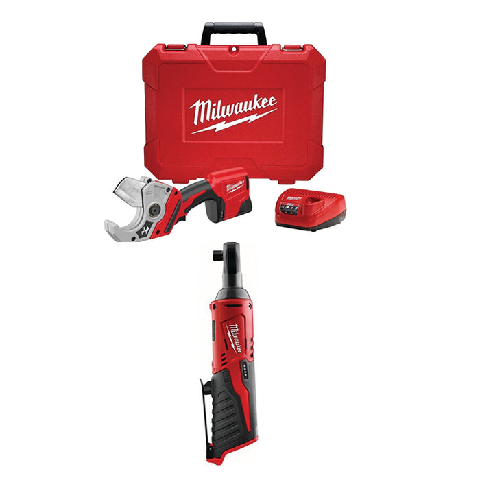 MILWAUKEE M12™ Plastic Pipe Shear Kit & FREE M12™ 3/8" Ratchet