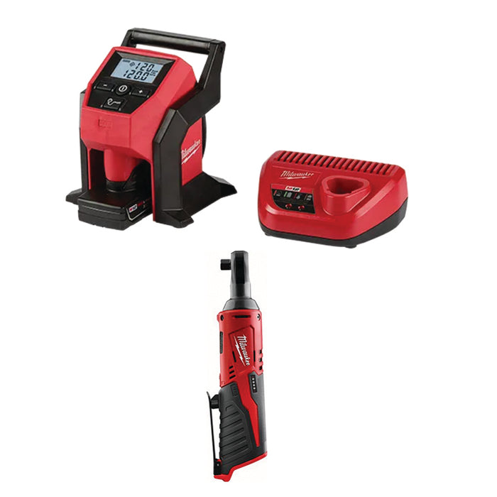 MILWAUKEE M12™ Compact Inflator Kit & FREE M12™ 3/8" Ratchet