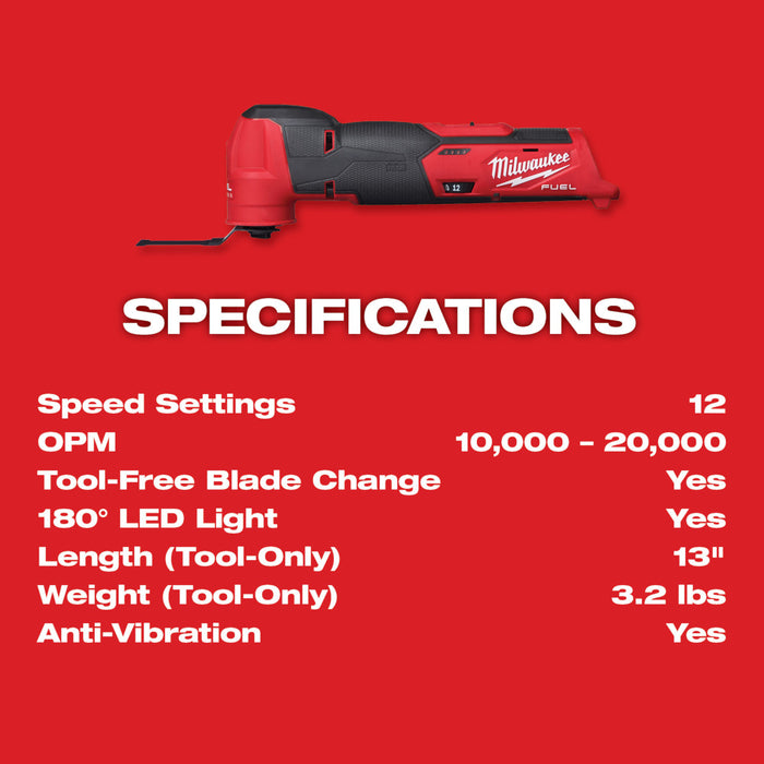 MILWAUKEE M12 FUEL Oscillating Multi-Tool (Tool Only)