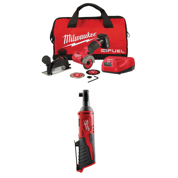 MILWAUKEE M12 FUEL™ 3" Compact Cut Off Tool Kit & FREE M12™ 3/8" Ratchet