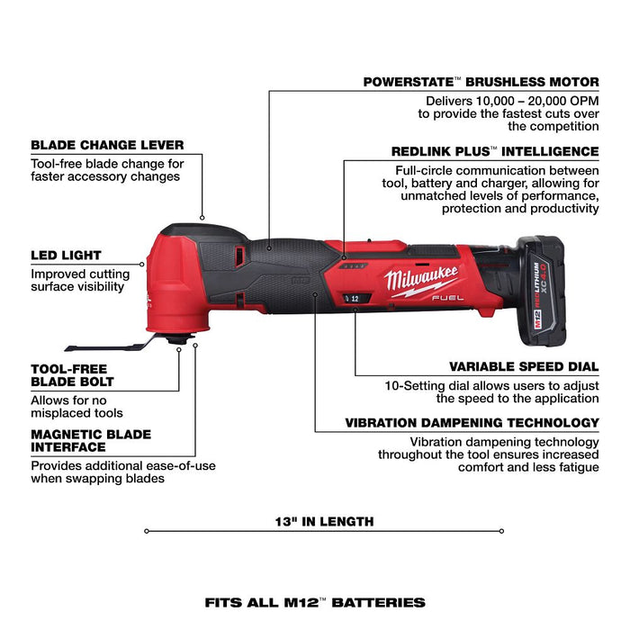 Milwaukee Tools M12 FUEL Oscillating Multi-Tool 2526-21