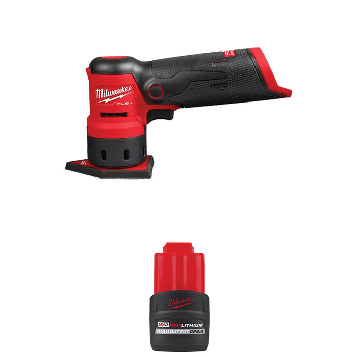 MILWAUKEE M12 FUEL™ Orbital Detail Sander & FREE M12™ REDLITHIUM™ HIGH OUTPUT™ CP2.5 Battery