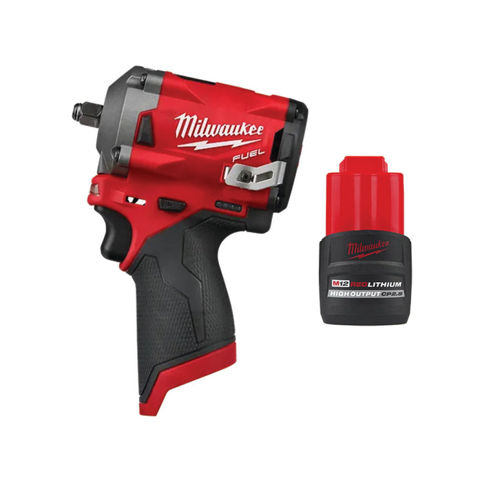 MILWAUKEE M12 FUEL™ 3/8" Stubby Impact Wrench & FREE M12™ REDLITHIUM™ HIGH OUTPUT™ CP2.5 Battery