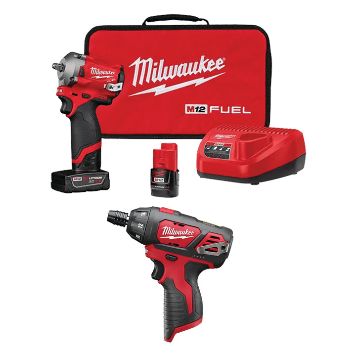 MILWAUKEE M12 FUEL™ 3/8" Stubby Impact Wrench Kit & FREE M12™ 1/4" Hex Screwdriver