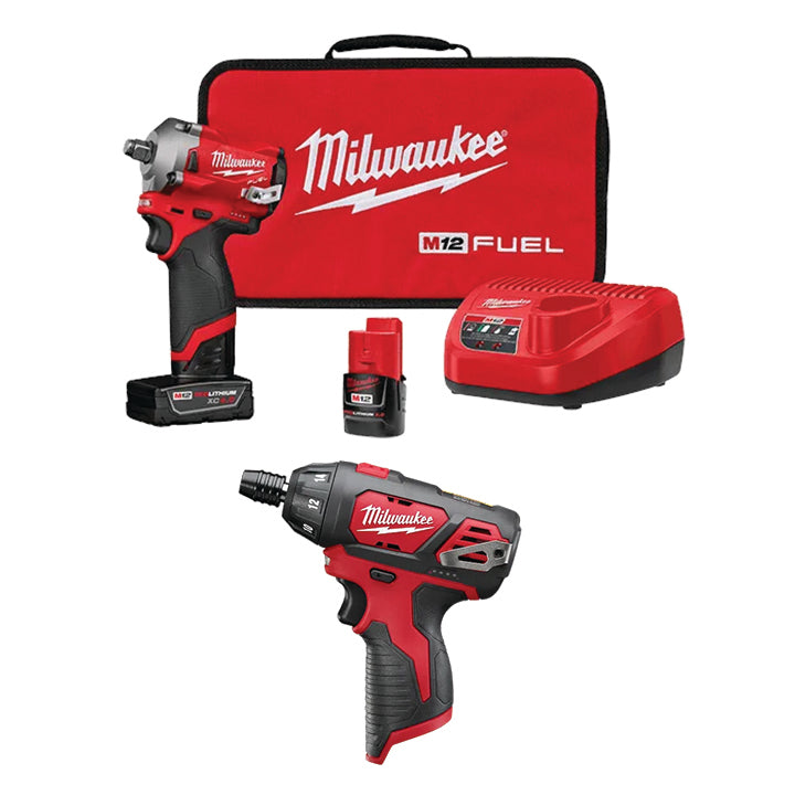 MILWAUKEE M12 FUEL™ 1/2" Stubby Impact Wrench Kit & FREE M12™ 1/4" Hex Screwdriver